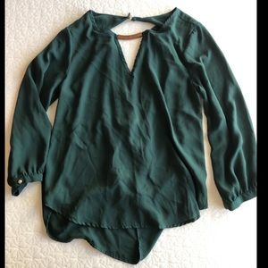 Emerald green sheer tunic
